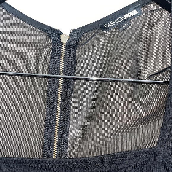 Fashion Nova Black Ruched Slim Fit Dress - Picture 2 of 3